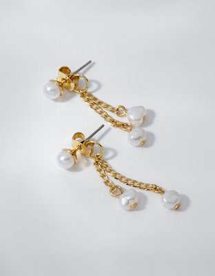 Aerie Multi Pearl Bead Drop Earrings