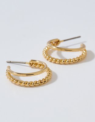 Aerie Double Hoop Chain Earrings