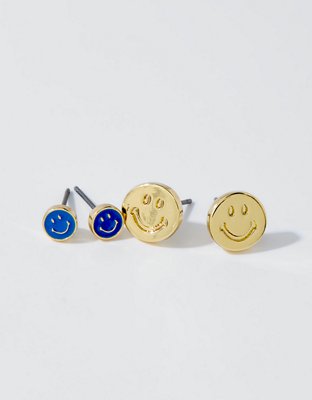 Aerie Smiley Stud Earring Pack