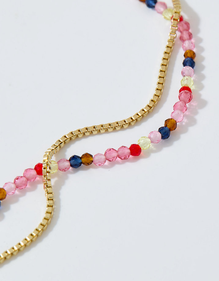 Aerie Multi Faceted Bead Necklace Pack
