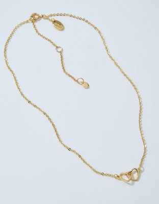 Aerie Double Heart Necklace