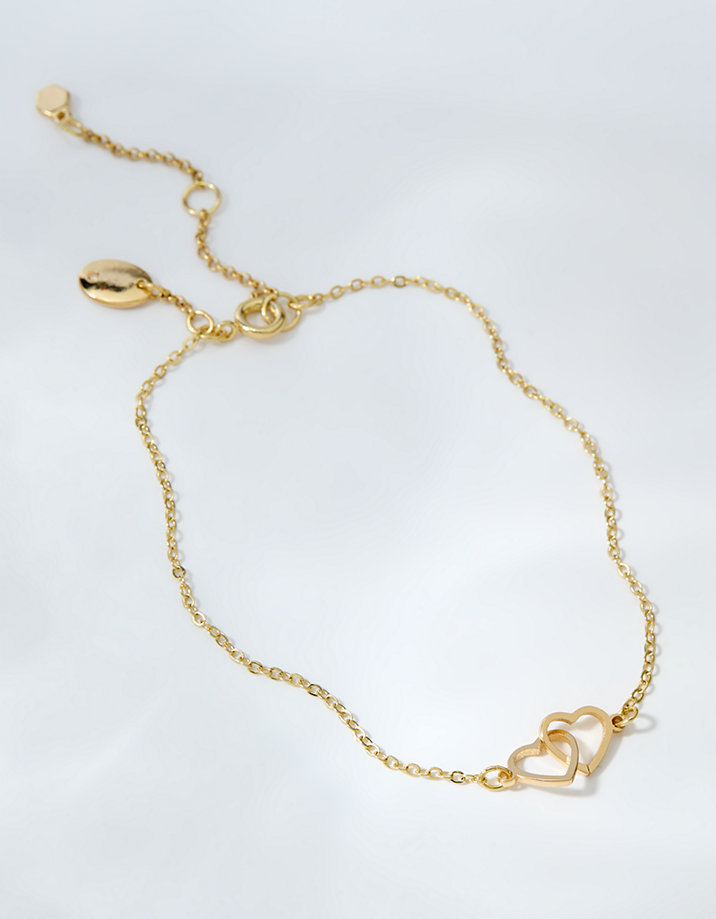 Aerie Double Heart Anklet