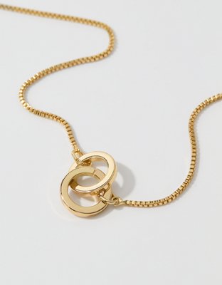Колье Aerie Mixed Metal Circle, цвет: Золотой — фото 2