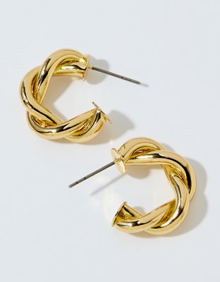 Aerie Chain Twist Hoop Earrings