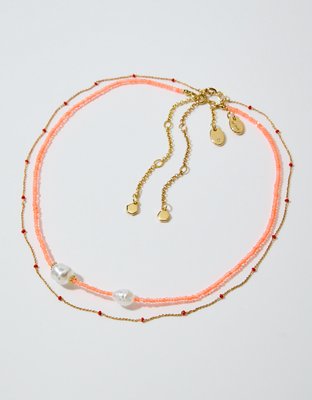 Aerie Mini Clear Beaded Necklace