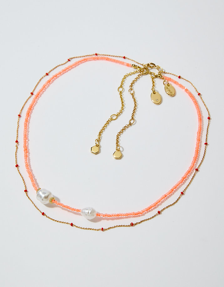 Aerie Mini Clear Beaded Necklace