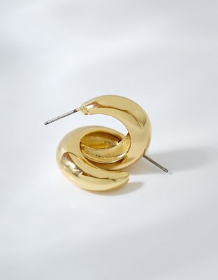 Aerie Shiny Gold Hoop Earrings