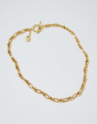 Aerie Chunky Gold Lock Necklace — фото 2
