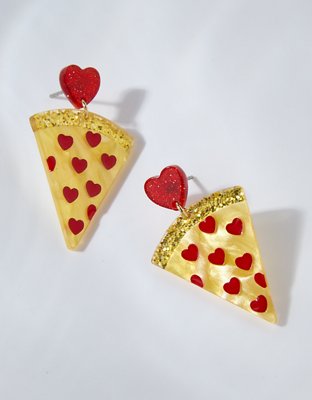 Aerie Pizza Heart Earrings