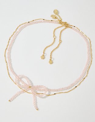 Aerie Beaded Bow Necklace