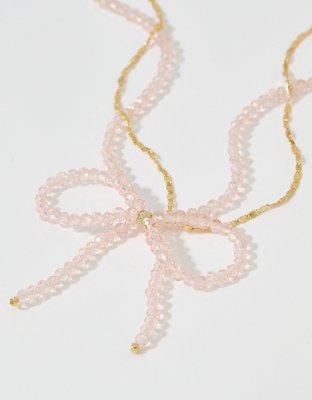 Aerie Beaded Bow Necklace