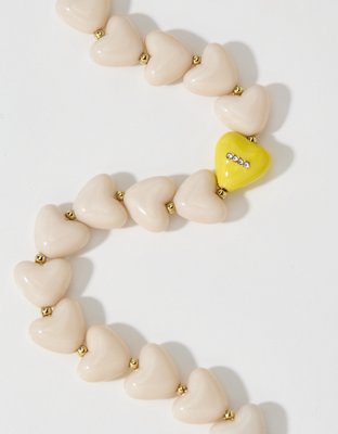 Aerie Chunky Colored Heart Necklace