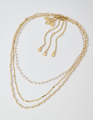 Aerie Pearl & Ball Necklace 3-Pack