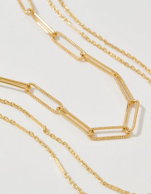 Aerie Paperclip Chain Necklace 2-Pack