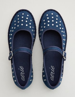 Aerie Denim Espadrille Ballet Flats