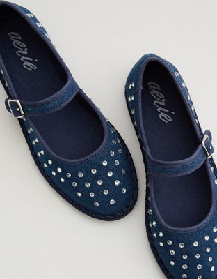Aerie Denim Espadrille Ballet Flats