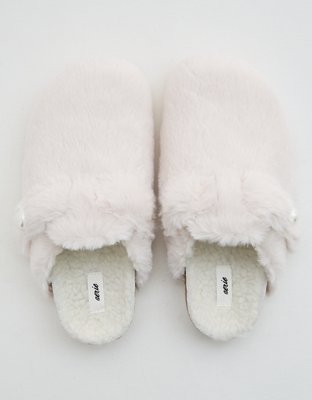Aerie Faux Fur Cork Bottom Slides