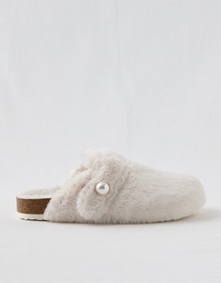 Aerie Faux Fur Cork Bottom Slides