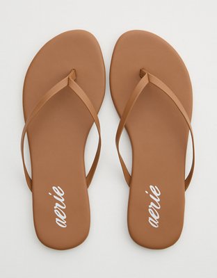 Cute brown flip flops on sale