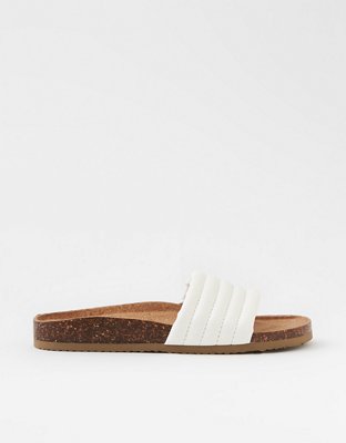 Aerie Puffy Printed Cork Slide