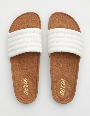 Aerie Puffy Printed Cork Slide
