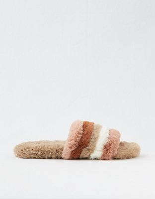 Женские сандалии Aerie Striped Fur Slides — фото 2