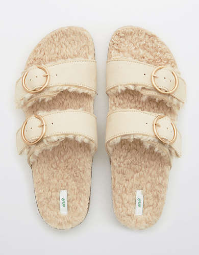 Aerie Sherpa Double Strap Slides