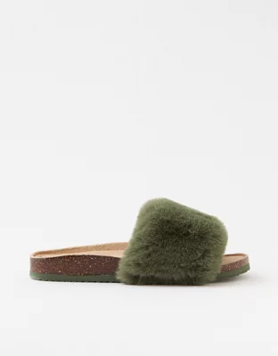 Aerie Cozy Fur Slides