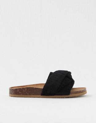 Aerie Terry Twist Cork Slides