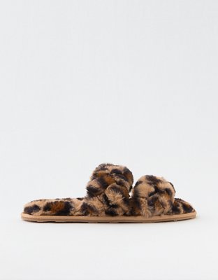 Aerie Braided Fur Slippers