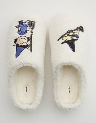 Aerie Halloween Sherpa Scuff Slippers