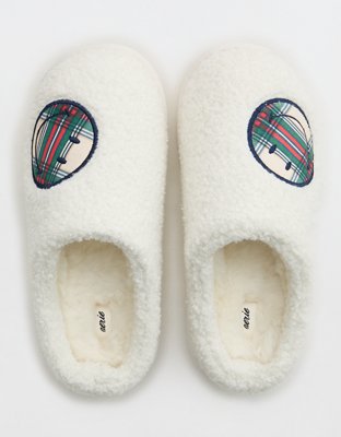Aerie Smiley® Sherpa Scuff Slippers