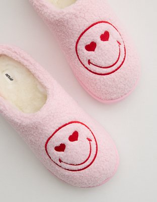 Aerie Smiley® Sherpa Scuff Slippers