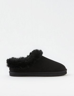 Aerie Fuzzy Double Strap Slippers