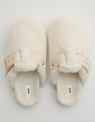 Aerie Sherpa Buckle Slides