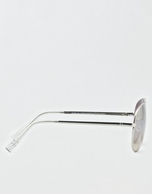 Мужские солнцезащитные очки American Eagle AEO Silver Aviator Sunglasses — фото 3