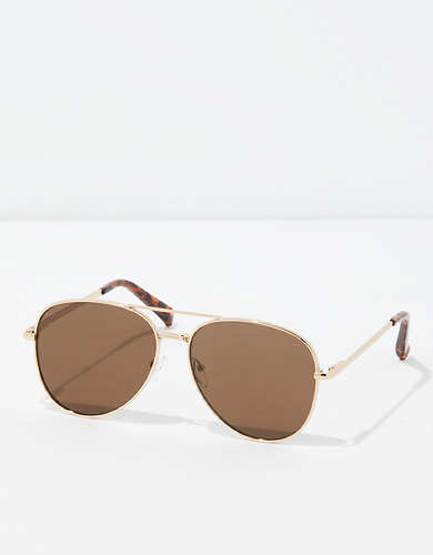AEO Gold Aviator Sunglasses