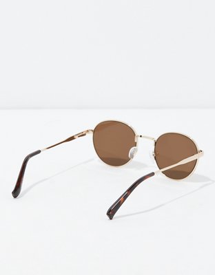 AEO Gold Round Sunglasses