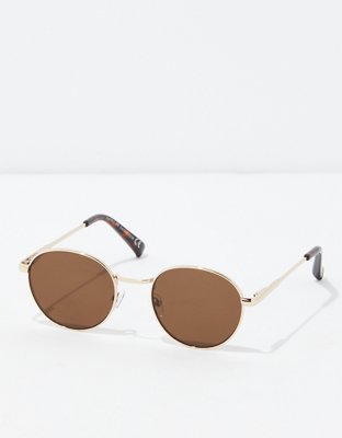 AEO Gold Round Sunglasses