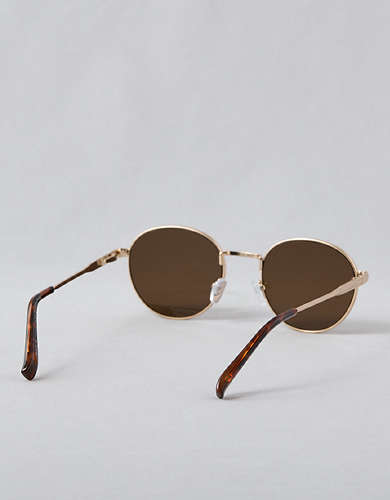 AEO Gold Round Sunglasses