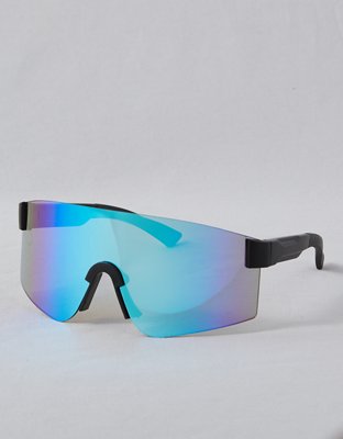 AEO Black Shield Chrome Sunglasses