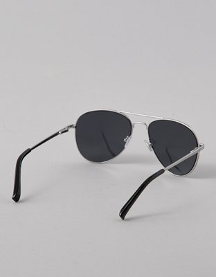 1639 NEW Silver Aviator Sunglasses with Top Bar Detail - Edgy Modern Style Aviator - Satin Silver | Randolph USA main image 4