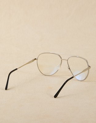 Мужские очки American Eagle AE Aviator Blue Light Glasses, цвет: Серебряный теневой — фото 2