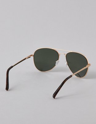 Мужские солнцезащитные очки American Eagle AE Top Bar Aviator, цвет: Золотой — фото 2