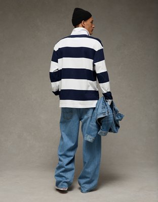 AE Long Sleeve Boxy Rugby Polo Shirt