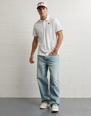 AE 24/7 Wisconsin Badgers Graphic Club Polo Shirt