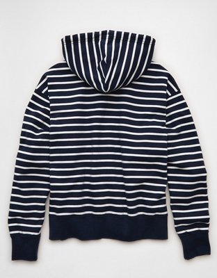 AE Laidback Luxe Striped Full-Zip Hoodie