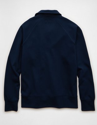 AE 24/7 Long-Sleeve Rugby Polo Sweatshirt