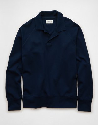 AE 24/7 Long-Sleeve Rugby Polo Sweatshirt