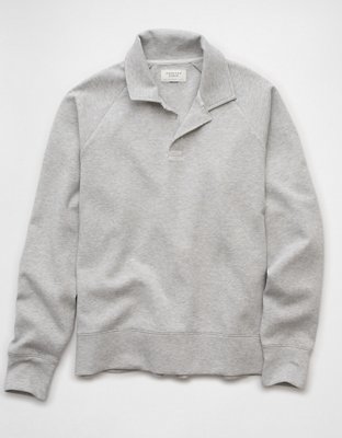 AE 24/7 Long-Sleeve Rugby Polo Sweatshirt